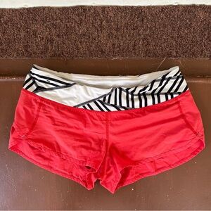 Lululemom Red 2” Speed Up Low Rised Lined Shorts